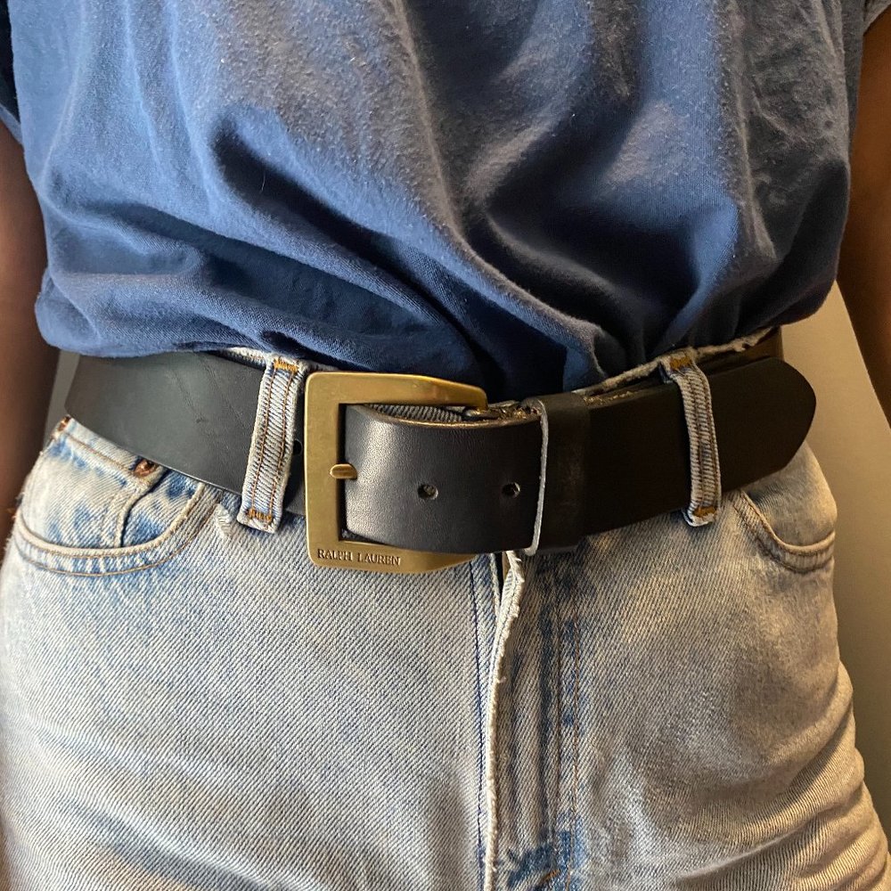 Ralph Lauren Black Gold Brass Belt VINTAGE